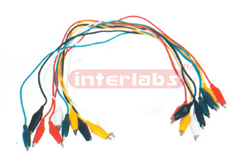 FLEXIBLE LEADS, PVC, WITH SMALL CROCODILE CLIPS